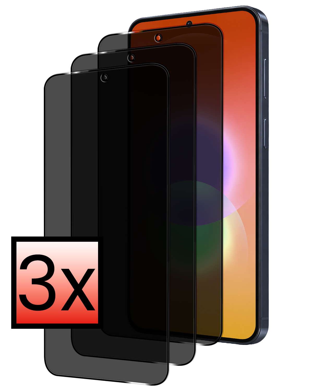 NoXx NoXx Samsung Galaxy A27 Screenprotector Glas Privacy - 3 PACK