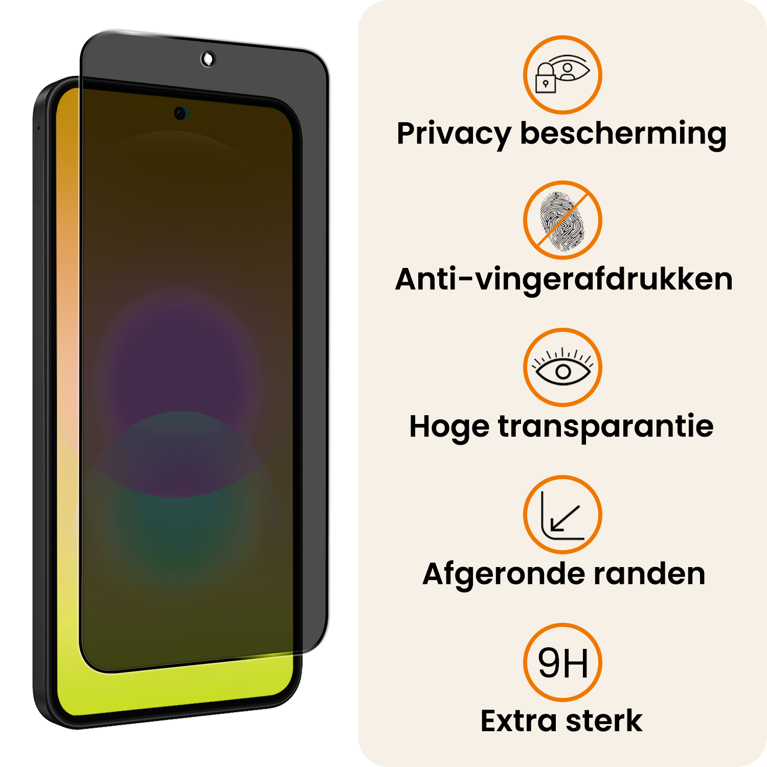 Nomfy Nomfy Samsung Galaxy A27 Screenprotector Glas Privacy - 2 PACK