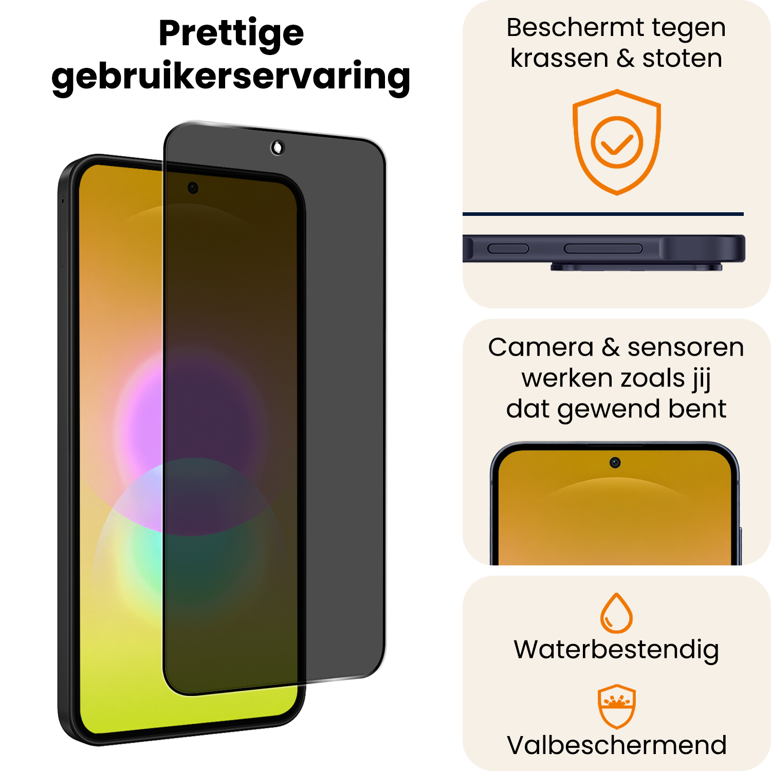 Nomfy Nomfy Samsung Galaxy A27 Screenprotector Glas Privacy - 2 PACK