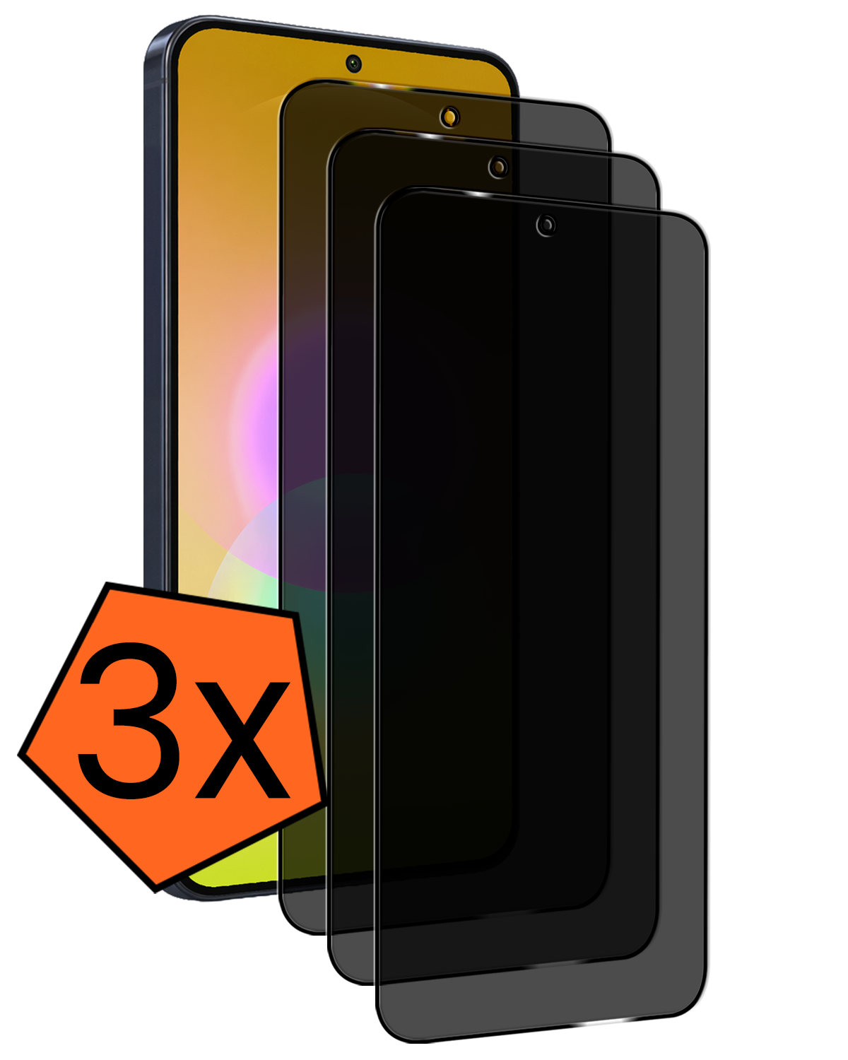 Nomfy Nomfy Samsung Galaxy A27 Screenprotector Glas Privacy - 3 PACK