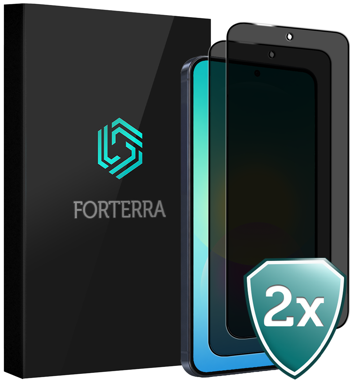 Forterra Forterra Samsung Galaxy A27 Screenprotector Glas Privacy - 2 PACK
