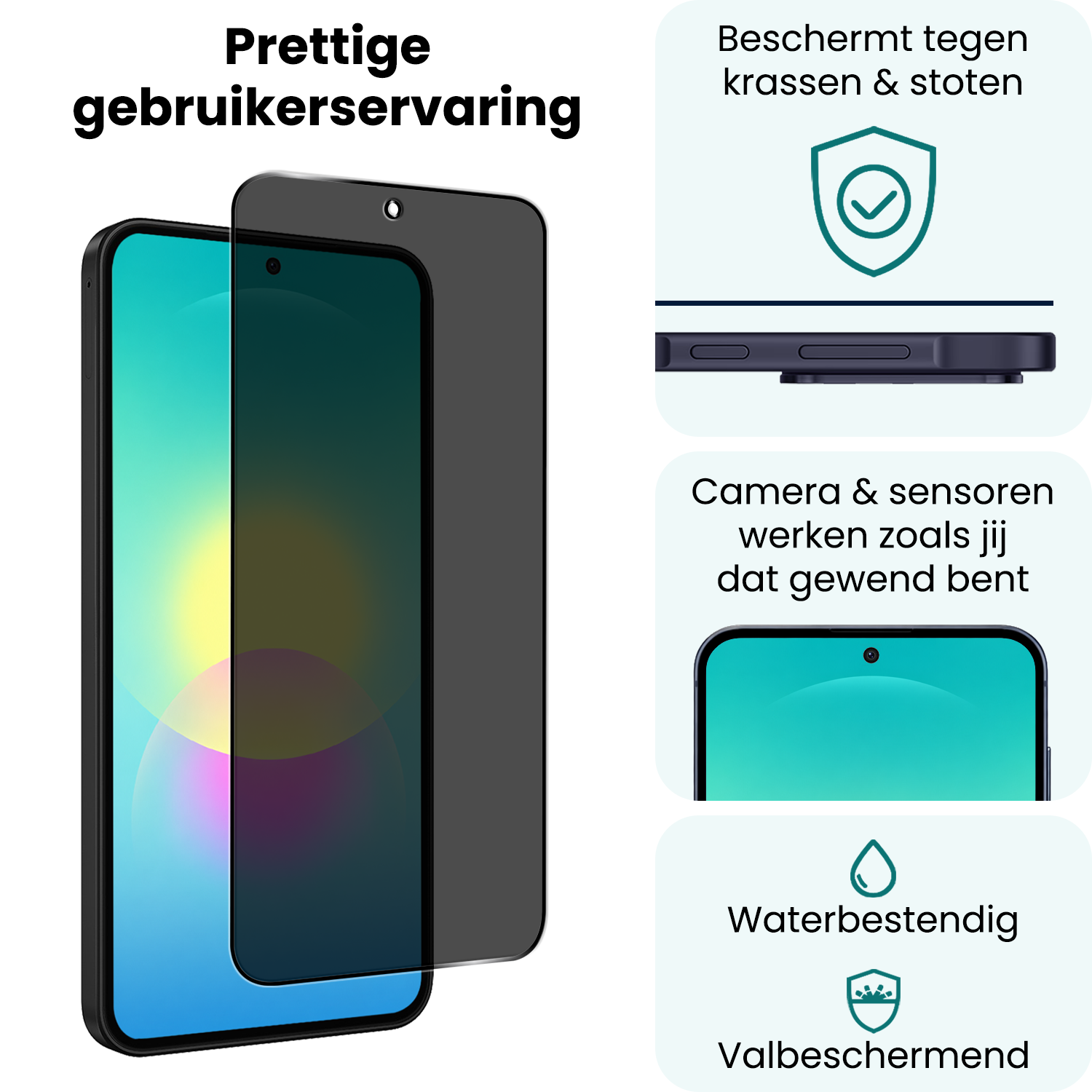 Forterra Forterra Samsung Galaxy A27 Screenprotector Glas Privacy - 3 PACK