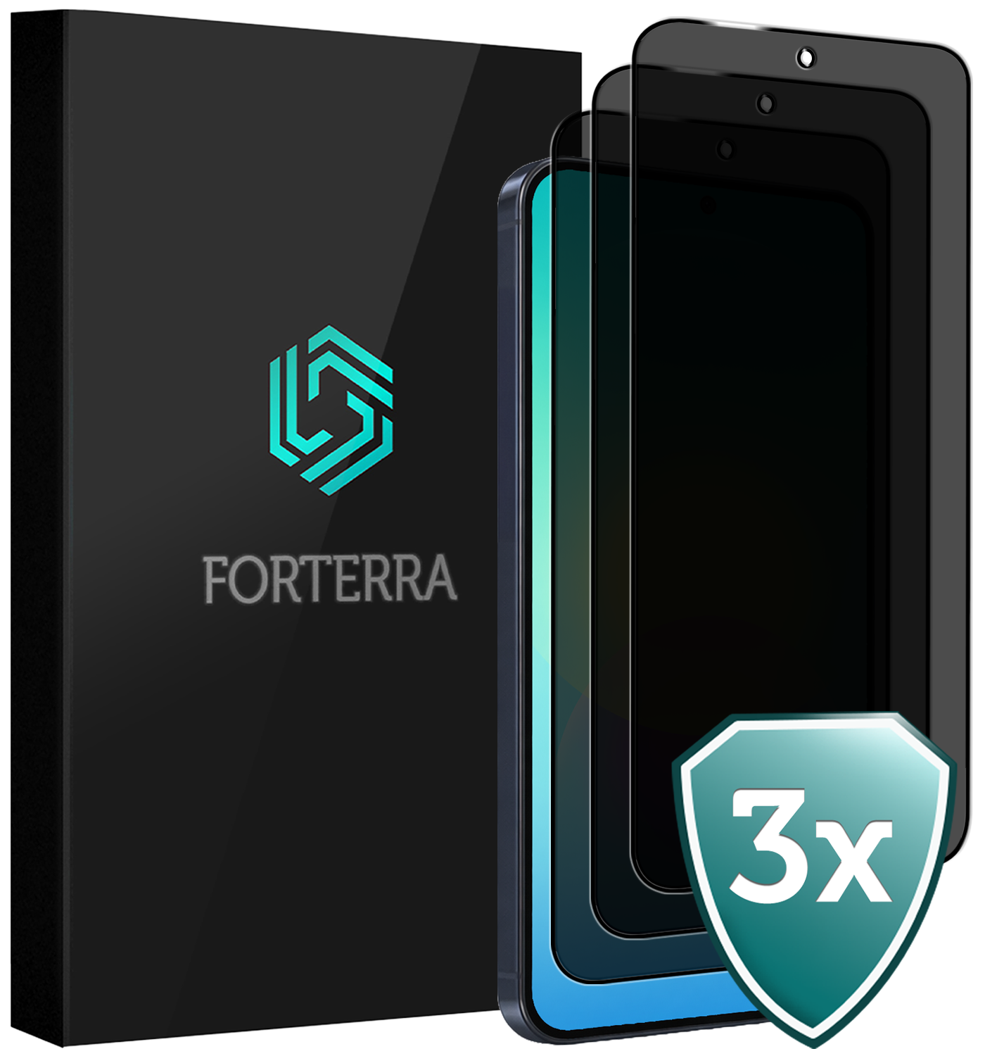 Forterra Forterra Samsung Galaxy A27 Screenprotector Glas Privacy - 3 PACK