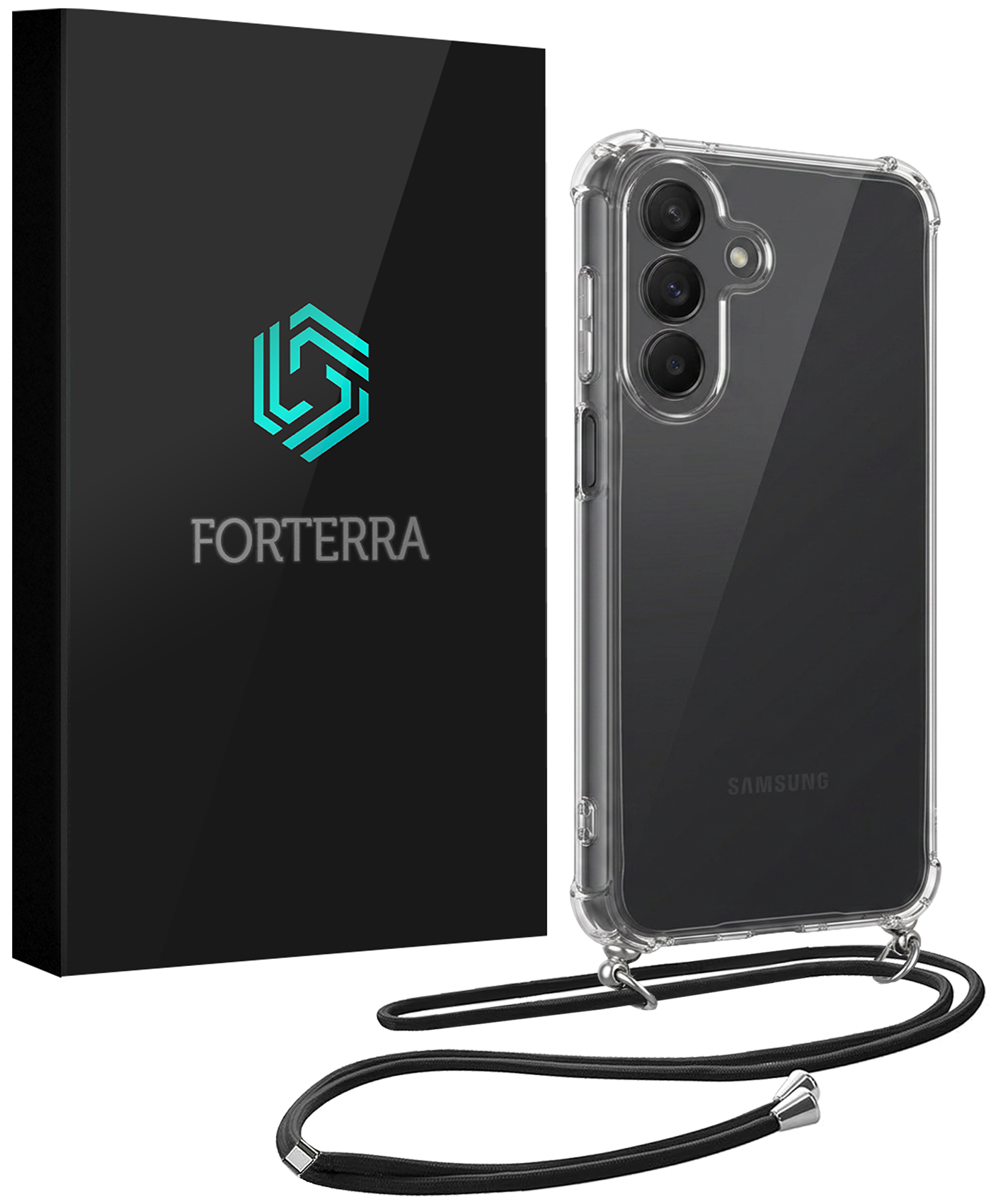 Forterra Forterra Samsung Galaxy A27 Hoesje Transparant Shockproof Met Zwart Koord