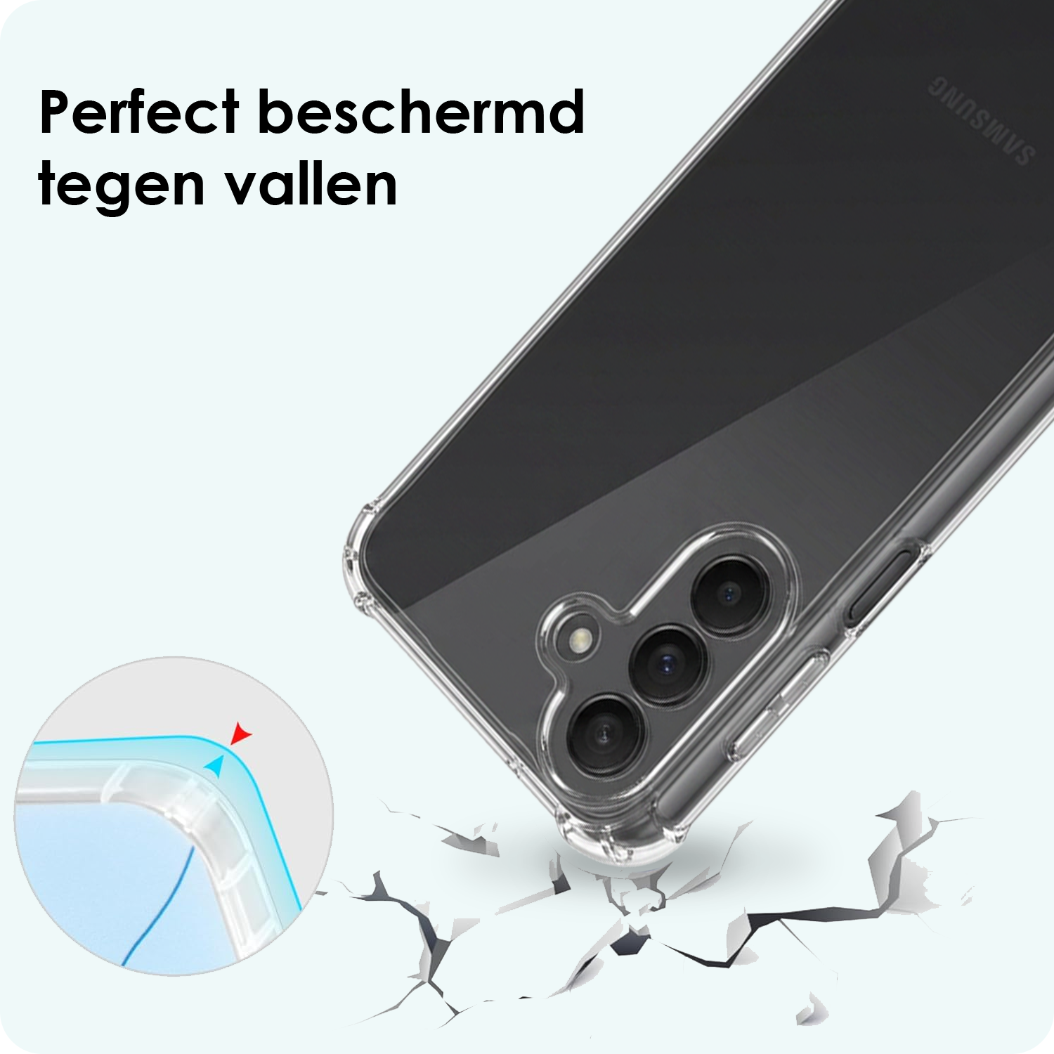 Forterra Forterra Samsung Galaxy A27 Hoesje Transparant Shockproof Met Zwart Koord