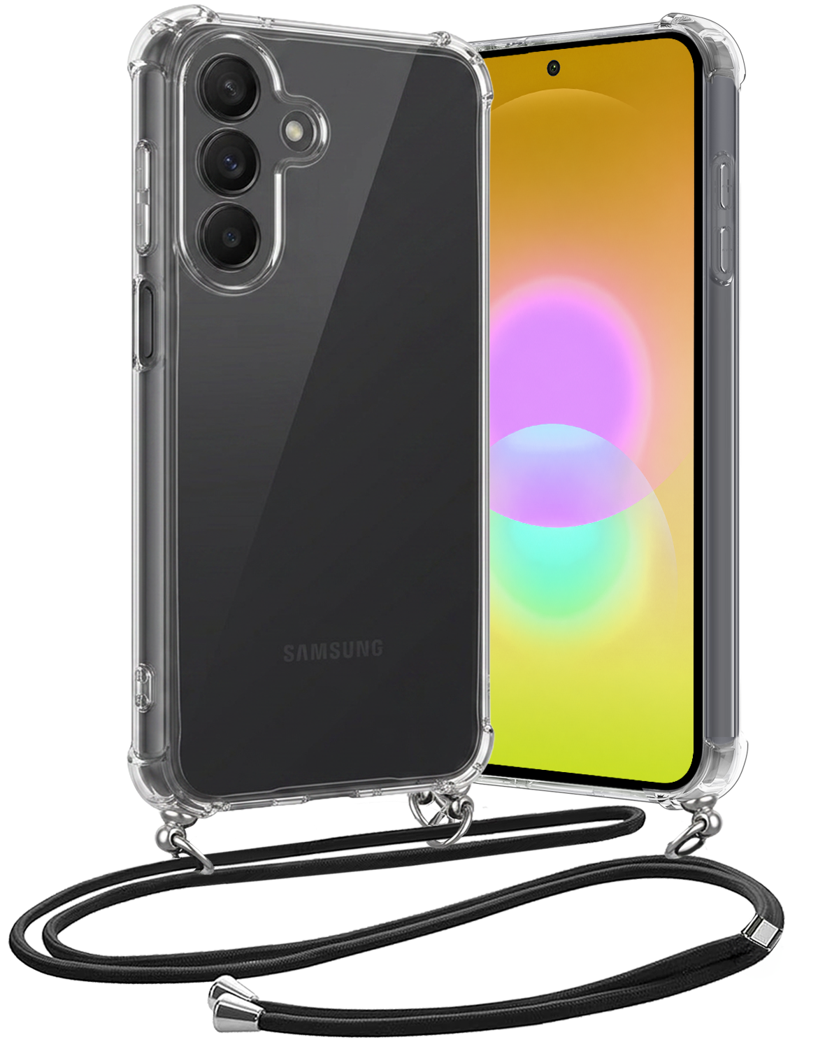 Nomfy Nomfy Samsung Galaxy A27 Hoesje Transparant Shockproof Met Zwart Koord