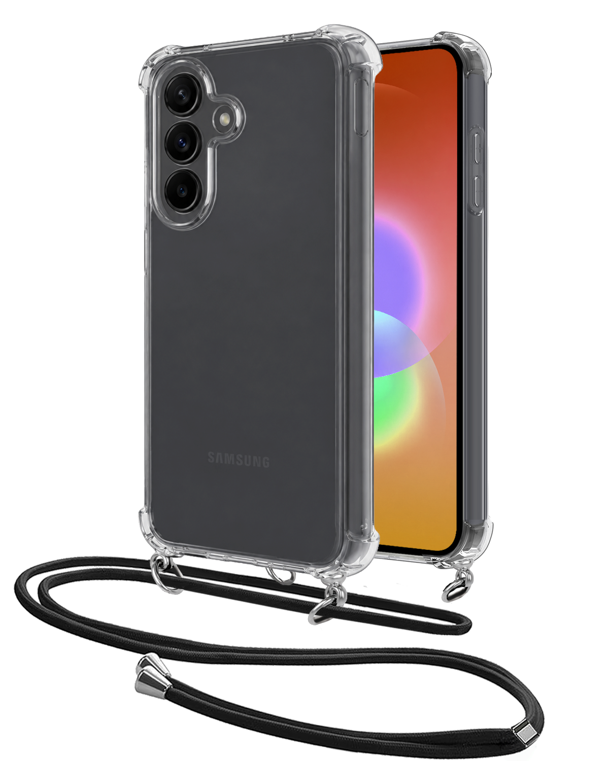 NoXx NoXx Samsung Galaxy A27 Hoesje Transparant Shockproof Met Zwart Koord