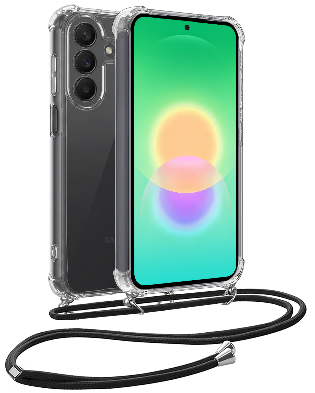 BASEY. BASEY. Samsung Galaxy A27 Hoesje Transparant Shockproof Met Zwart Koord