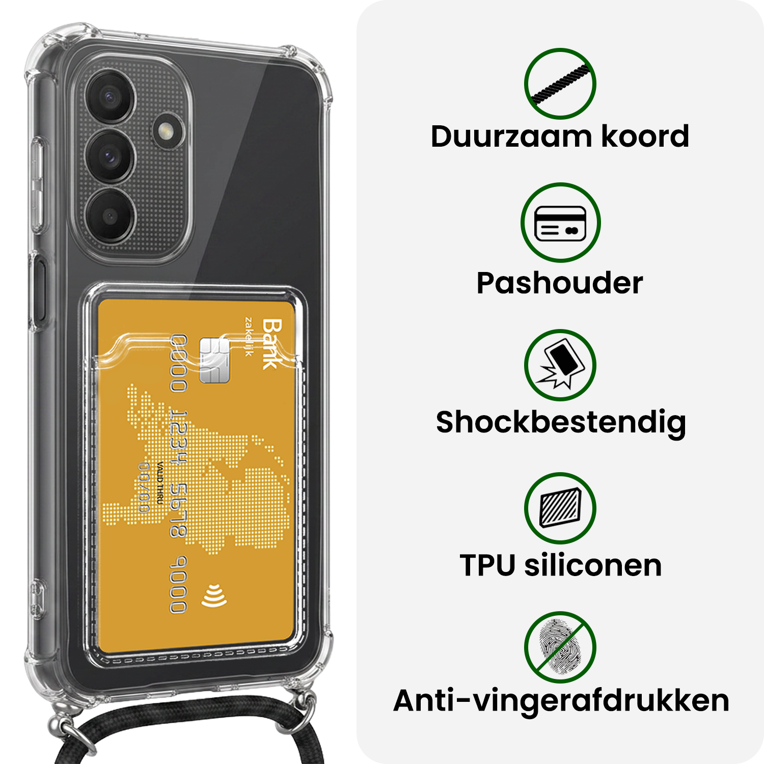 BASEY. BASEY. Samsung Galaxy A27 Hoesje Pashouder met Koord