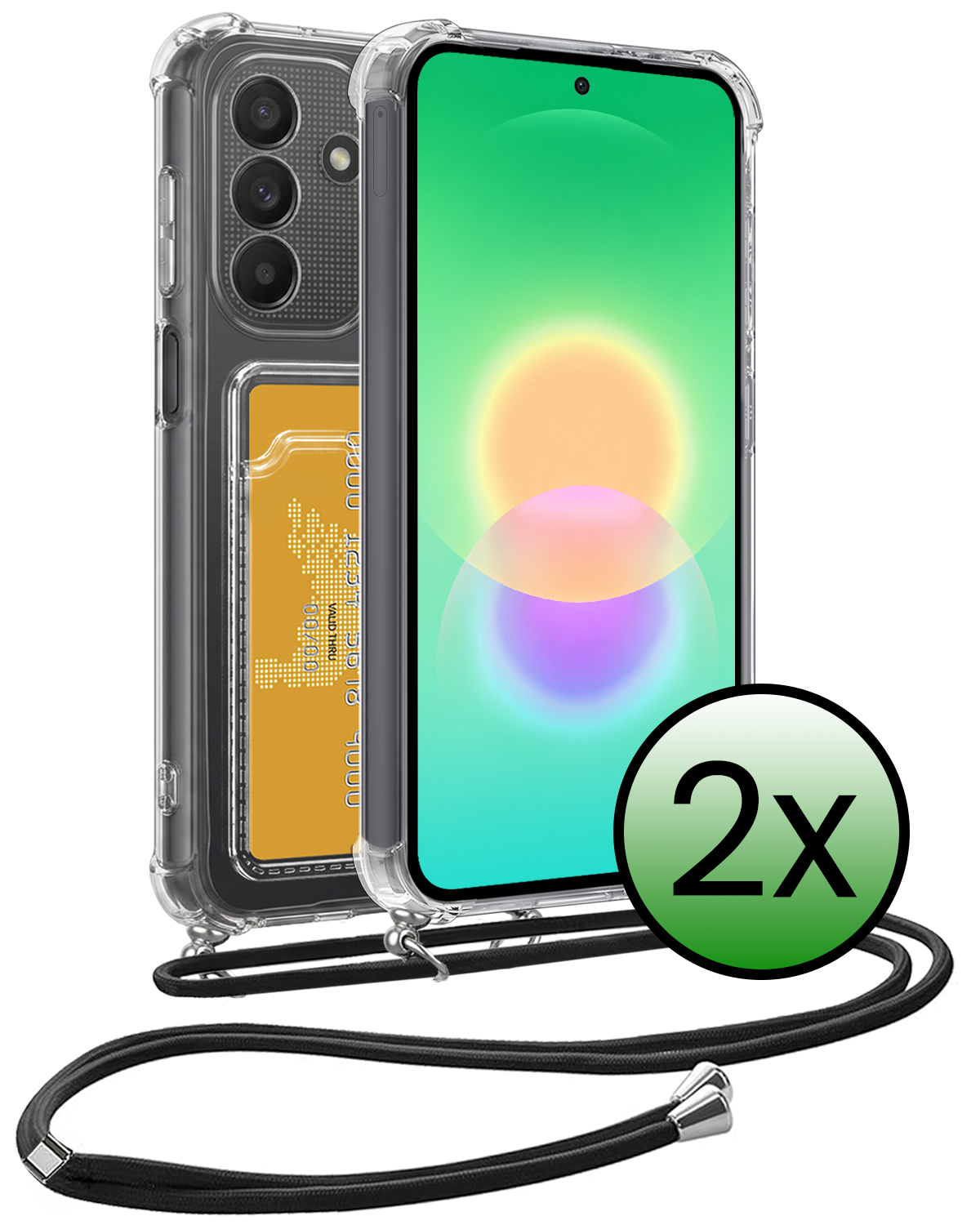 BASEY. BASEY. Samsung Galaxy A27 Hoesje Pashouder met Koord - 2 PACK