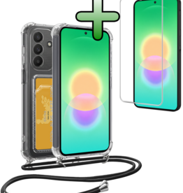BASEY. BASEY. Samsung Galaxy A27 Hoesje Pashouder met Koord Met Screenprotector