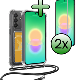 BASEY. BASEY. Samsung Galaxy A27 Hoesje Pashouder met Koord Met 2x Screenprotector