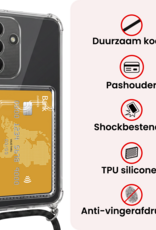 NoXx NoXx Samsung Galaxy A27 Hoesje Pashouder met Koord Met Screenprotector