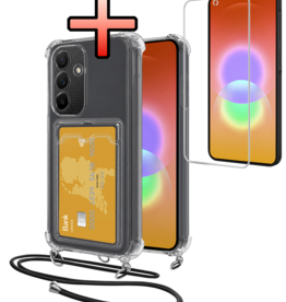 NoXx NoXx Samsung Galaxy A27 Hoesje Pashouder met Koord Met Screenprotector