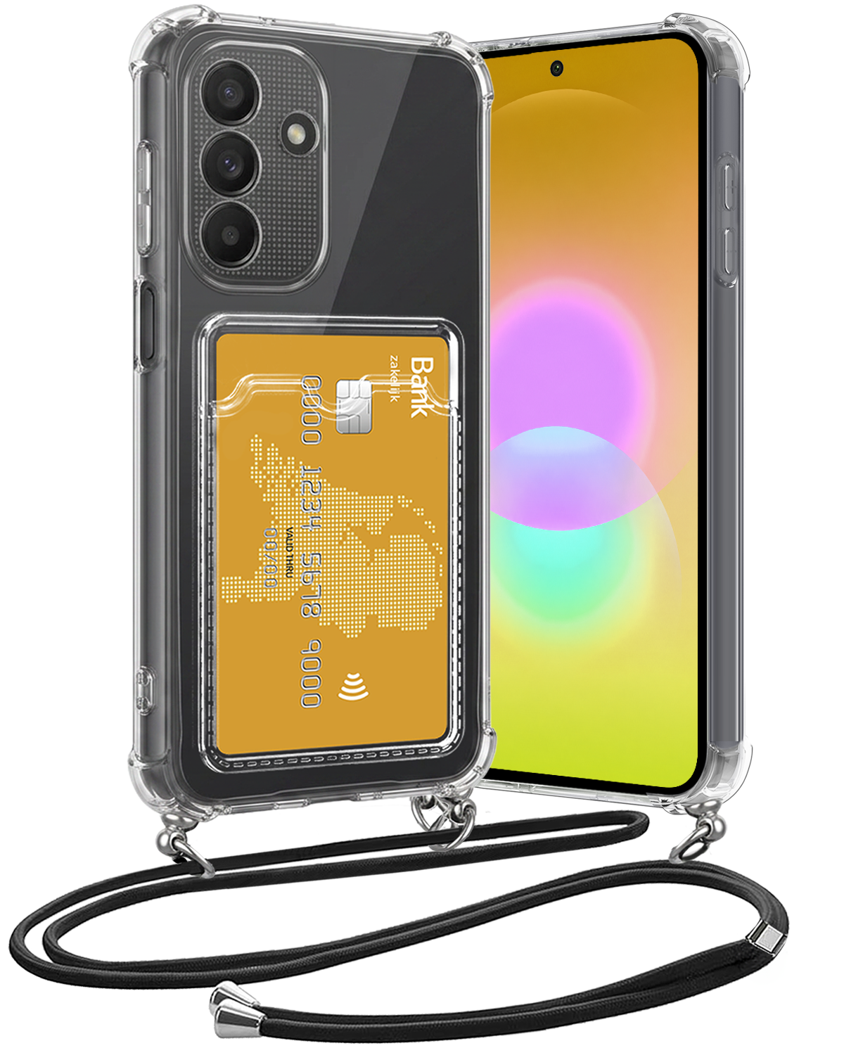 Nomfy Nomfy Samsung Galaxy A27 Hoesje Pashouder met Koord