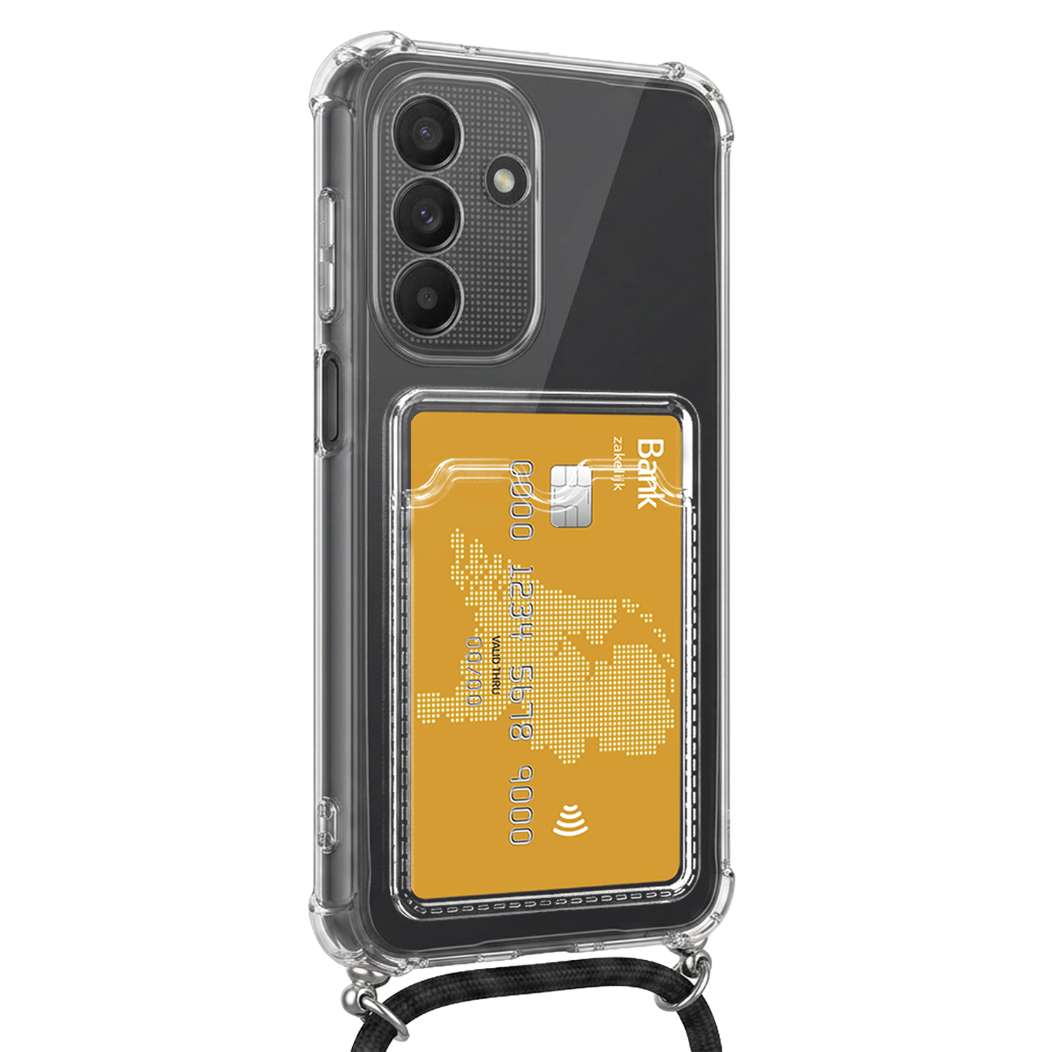 Nomfy Nomfy Samsung Galaxy A27 Hoesje Pashouder met Koord - 2 PACK