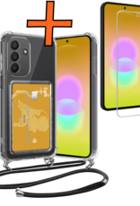 Nomfy Nomfy Samsung Galaxy A27 Hoesje Pashouder met Koord Met Screenprotector