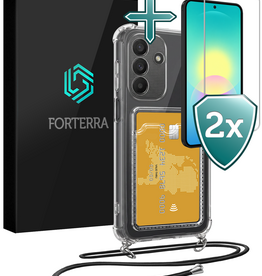 Forterra Forterra Samsung Galaxy A27 Hoesje Pashouder met Koord Met 2x Screenprotector