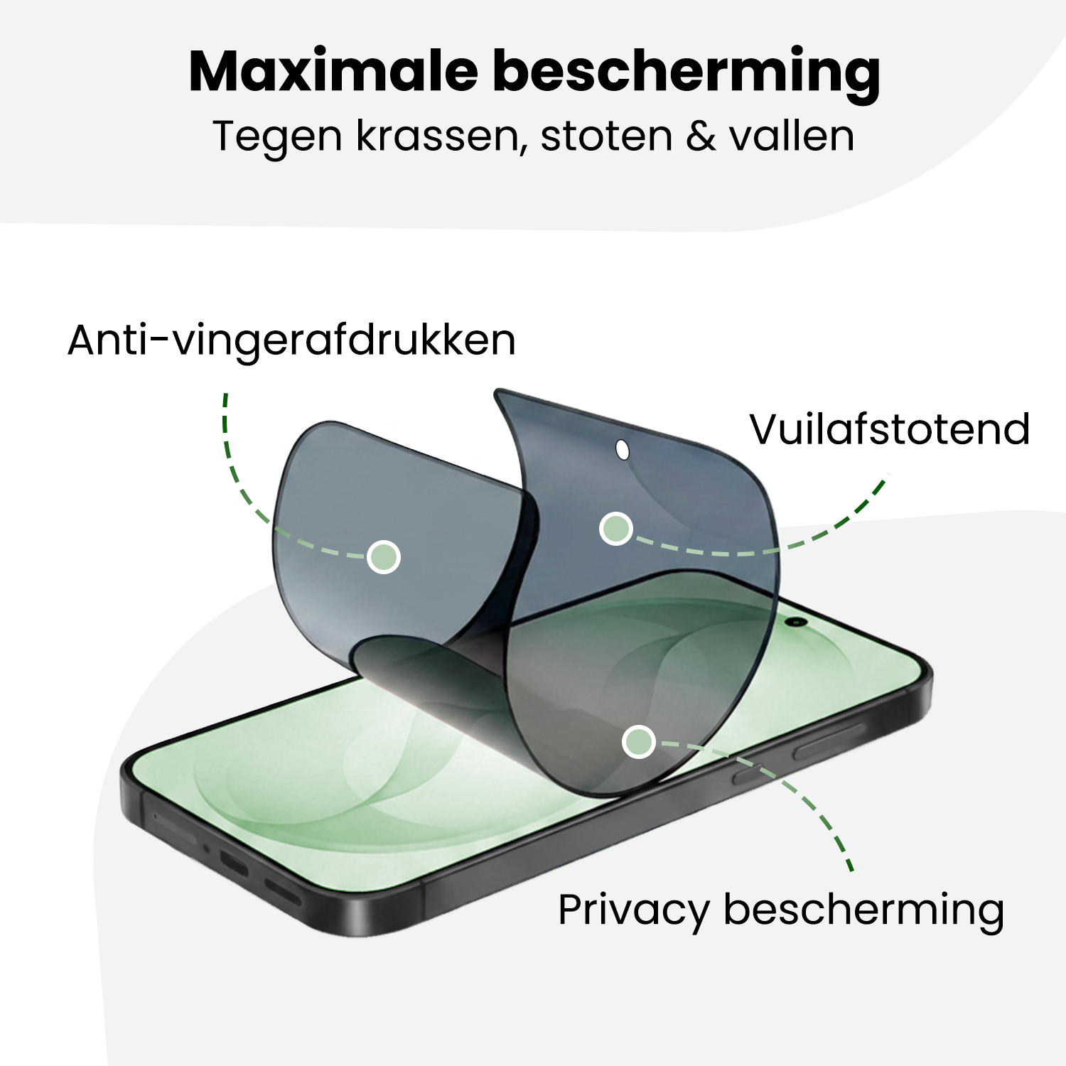 BASEY. BASEY. Samsung Galaxy S26 Plus Hybrid Privacy Screenprotector - 2 PACK