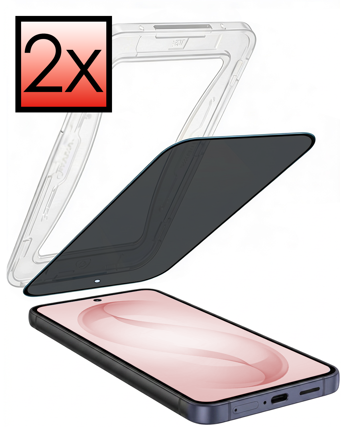 NoXx NoXx Samsung Galaxy S26 Plus Hybrid Privacy Screenprotector - 2 PACK
