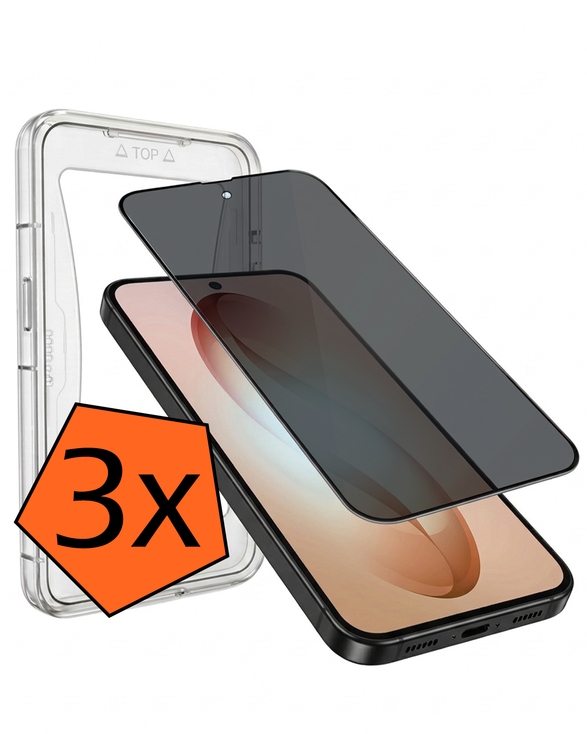Nomfy Nomfy Samsung Galaxy S26 Plus Hybrid Privacy Screenprotector - 3 PACK