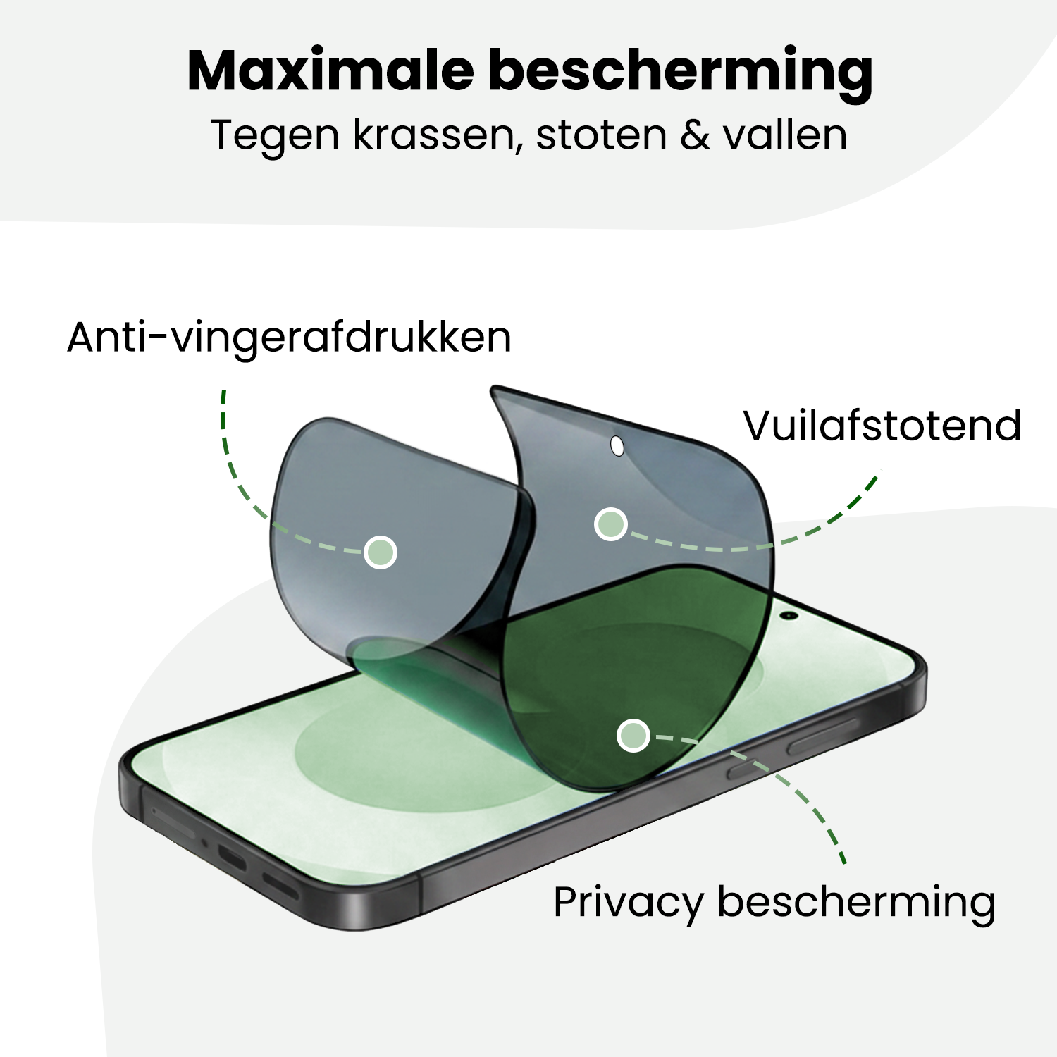 BASEY. BASEY. Samsung Galaxy S25 FE Hybrid Privacy Screenprotector - 3 PACK