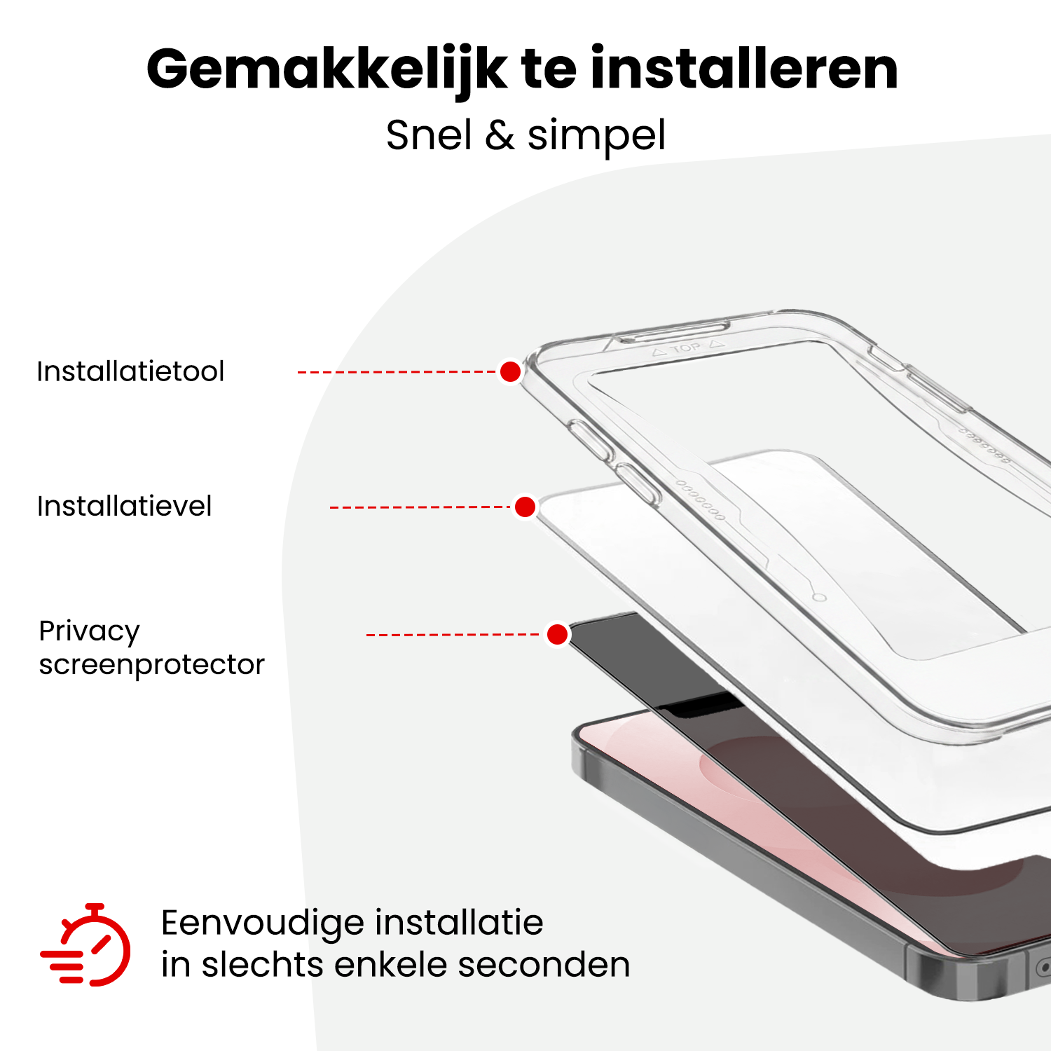 NoXx NoXx Samsung Galaxy S25 FE Hybrid Privacy Screenprotector