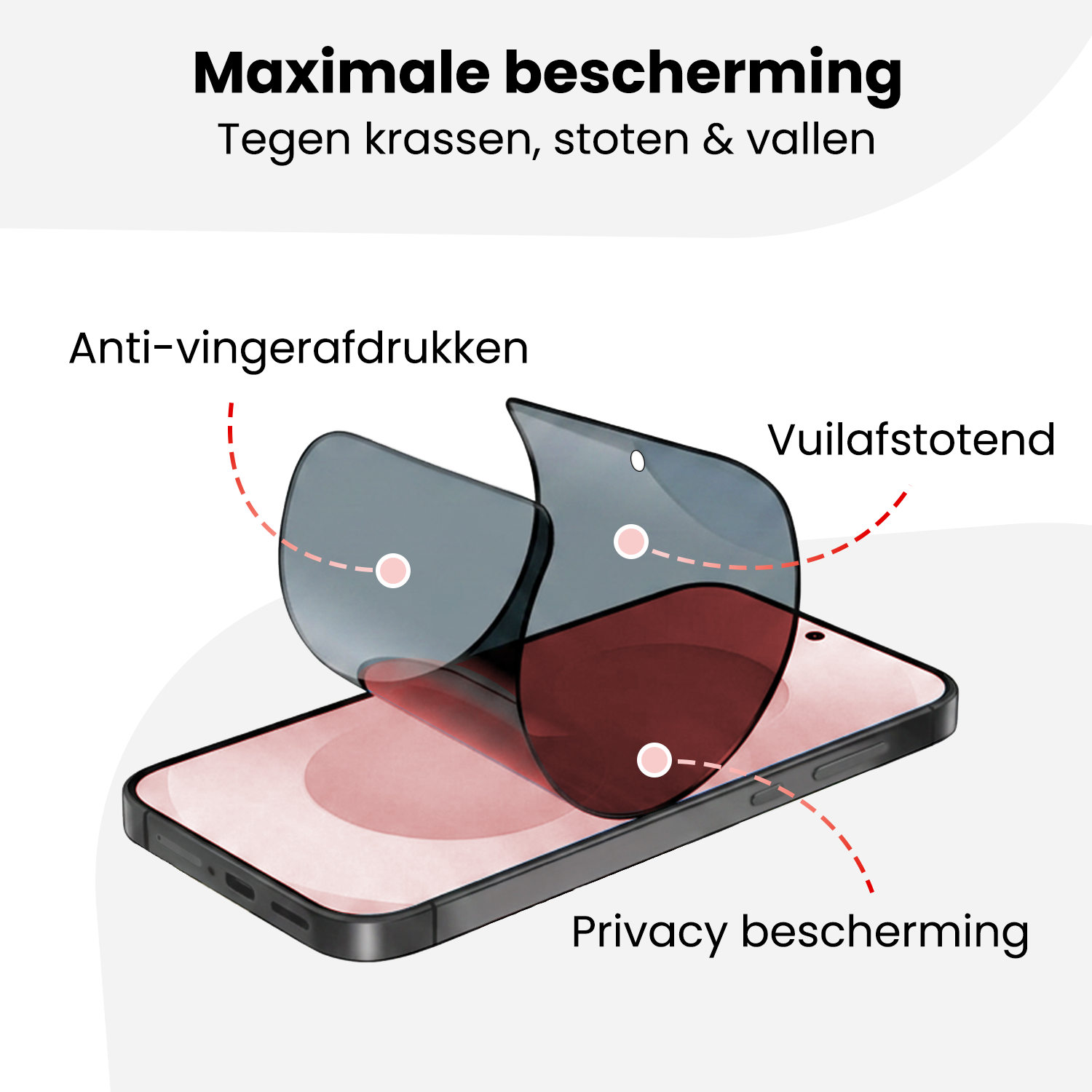 NoXx NoXx Samsung Galaxy S25 FE Hybrid Privacy Screenprotector