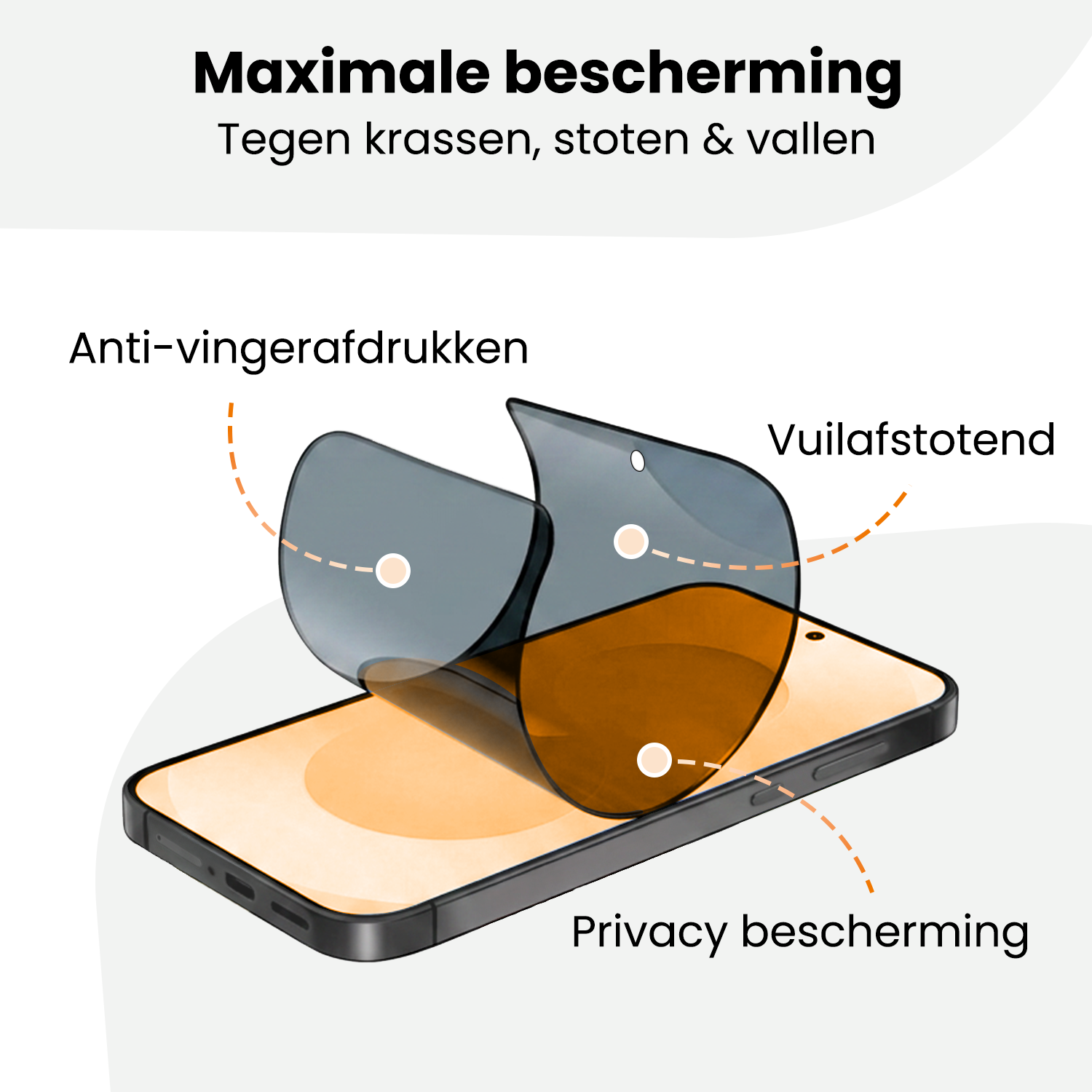 Nomfy Nomfy Samsung Galaxy S25 FE Hybrid Privacy Screenprotector