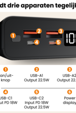 Nomfy Nomfy Powerbank 20000 mAh - Zwart