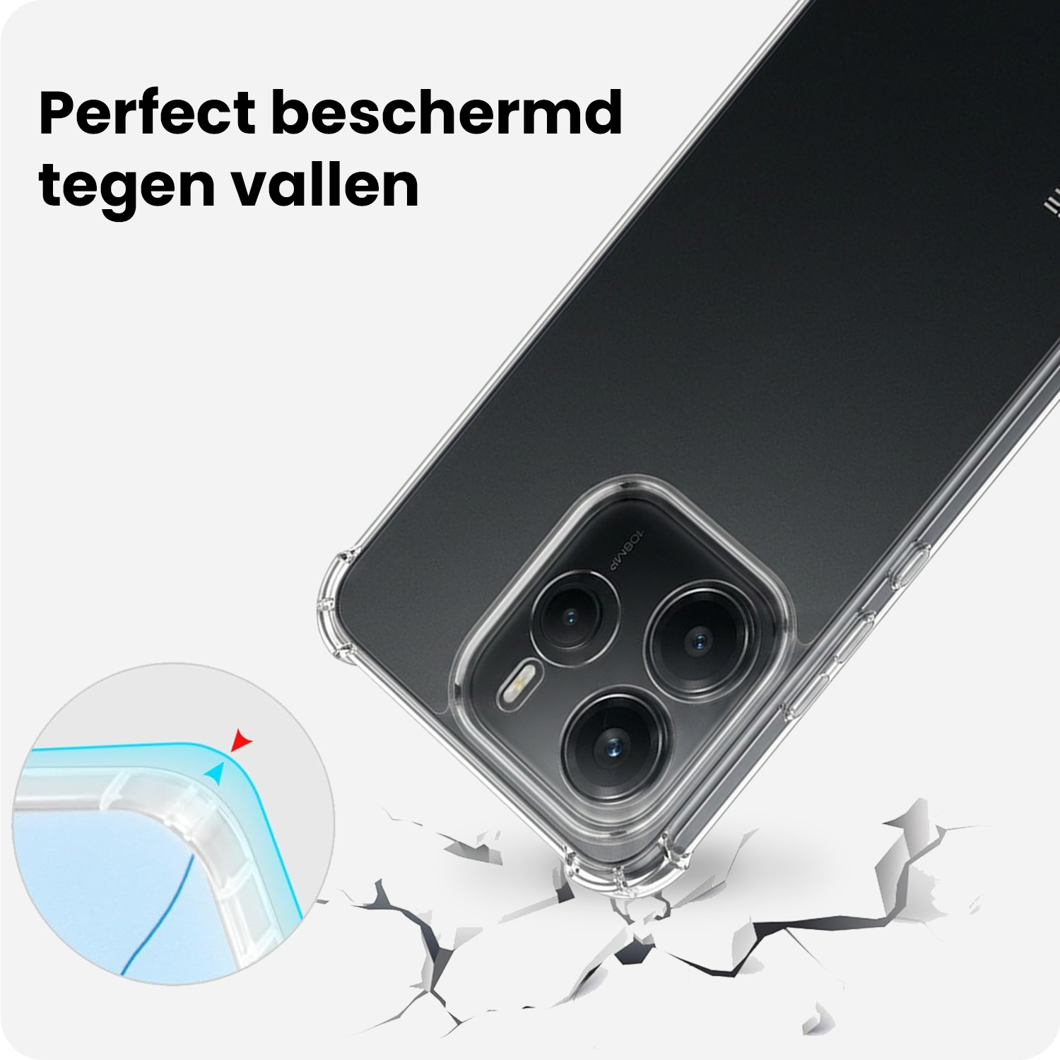 BASEY. BASEY. Xiaomi Redmi Note 14 5G Hoesje Shockproof - Transparant