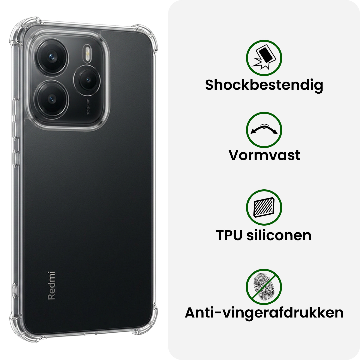 BASEY. BASEY. Xiaomi Redmi Note 14 5G Hoesje Shockproof Met Screenprotector