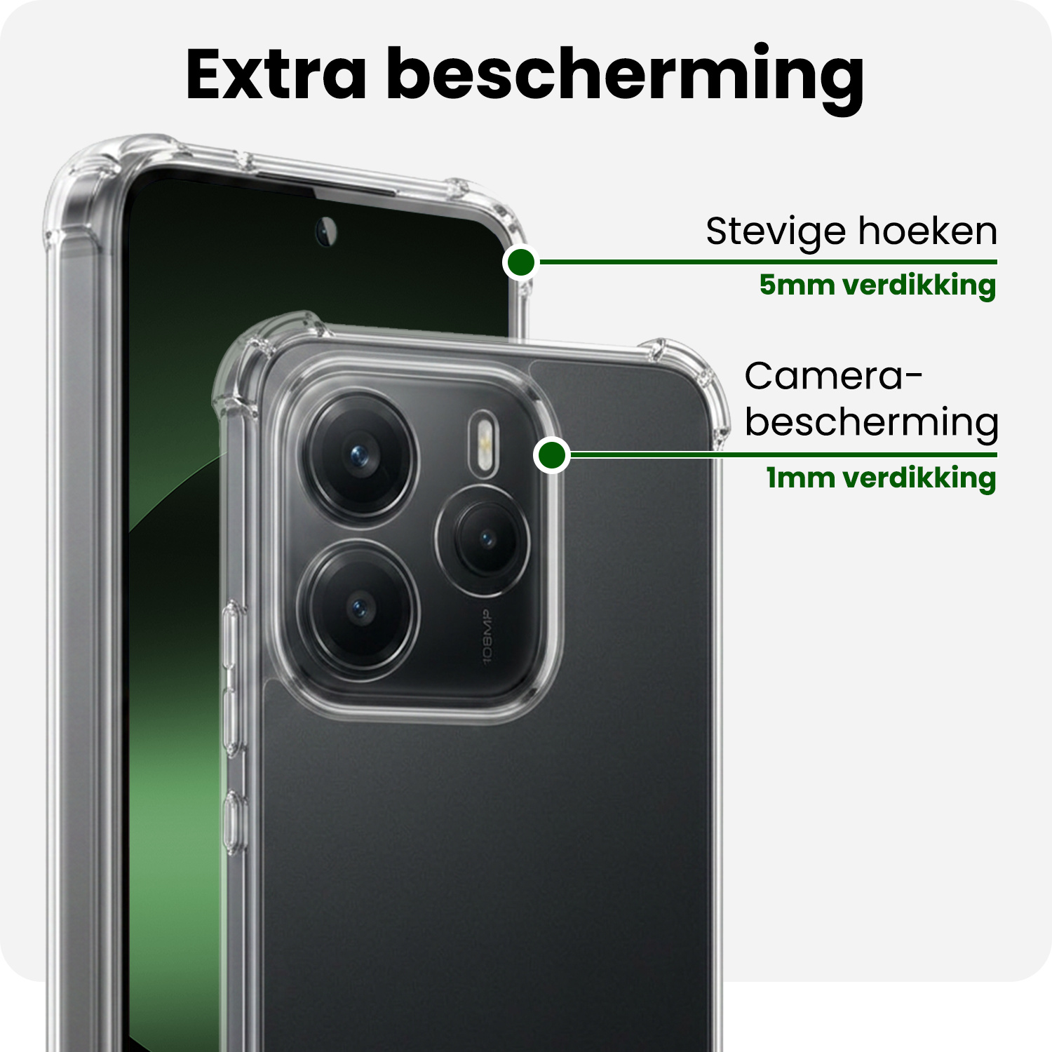 BASEY. BASEY. Xiaomi Redmi Note 14 5G Hoesje Shockproof Met 2x Screenprotector