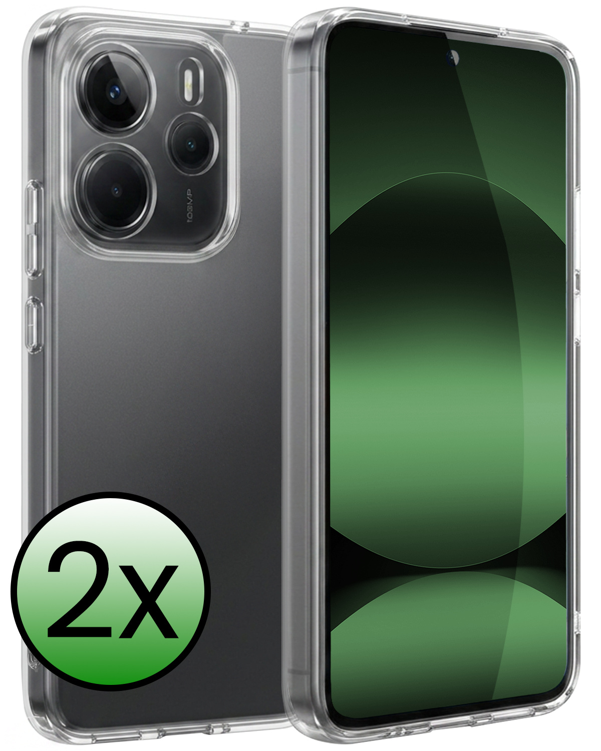 BASEY. BASEY. Xiaomi Redmi Note 14 5G Hoesje Siliconen - Transparant - 2 PACK