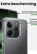 BASEY. BASEY. Xiaomi Redmi Note 14 5G Hoesje Siliconen Met Screenprotector - Transparant