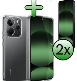 BASEY. BASEY. Xiaomi Redmi Note 14 5G Hoesje Siliconen Met 2x Screenprotector - Transparant