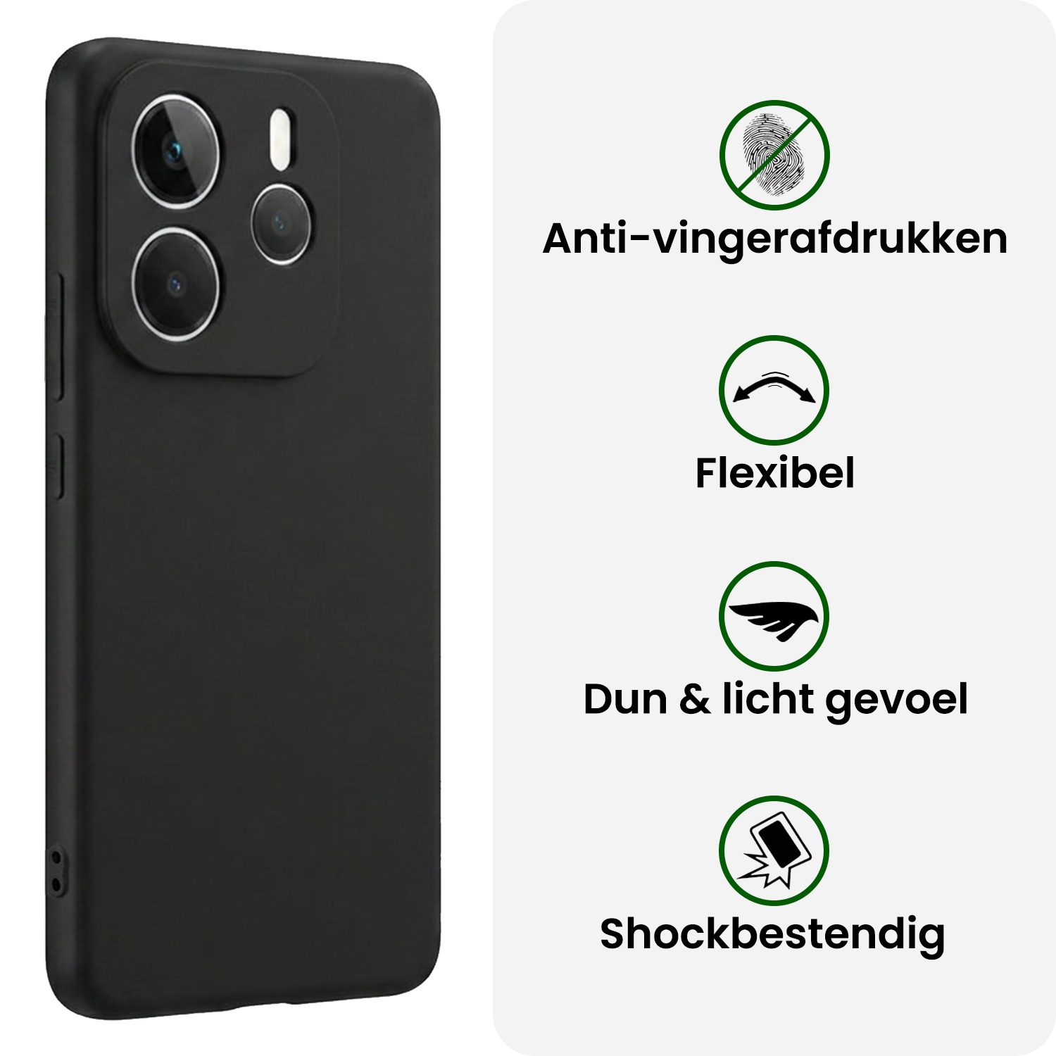 BASEY. BASEY. Xiaomi Redmi Note 14 5G Hoesje Siliconen - Zwart