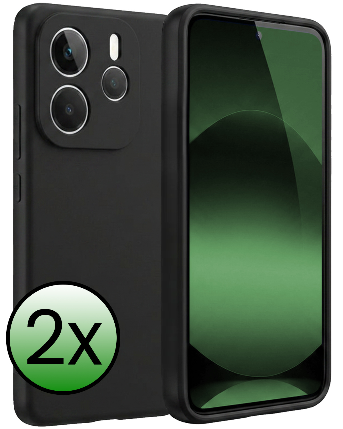BASEY. BASEY. Xiaomi Redmi Note 14 5G Hoesje Siliconen - Zwart - 2 PACK