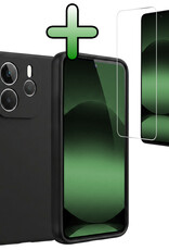 BASEY. BASEY. Xiaomi Redmi Note 14 5G Hoesje Siliconen Met Screenprotector - Zwart
