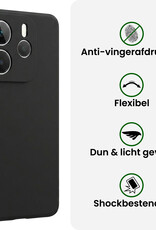 BASEY. BASEY. Xiaomi Redmi Note 14 5G Hoesje Siliconen Met 2x Screenprotector - Zwart