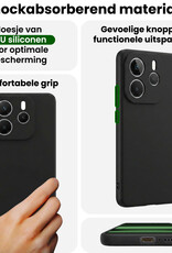 BASEY. BASEY. Xiaomi Redmi Note 14 5G Hoesje Siliconen Met 2x Screenprotector - Zwart