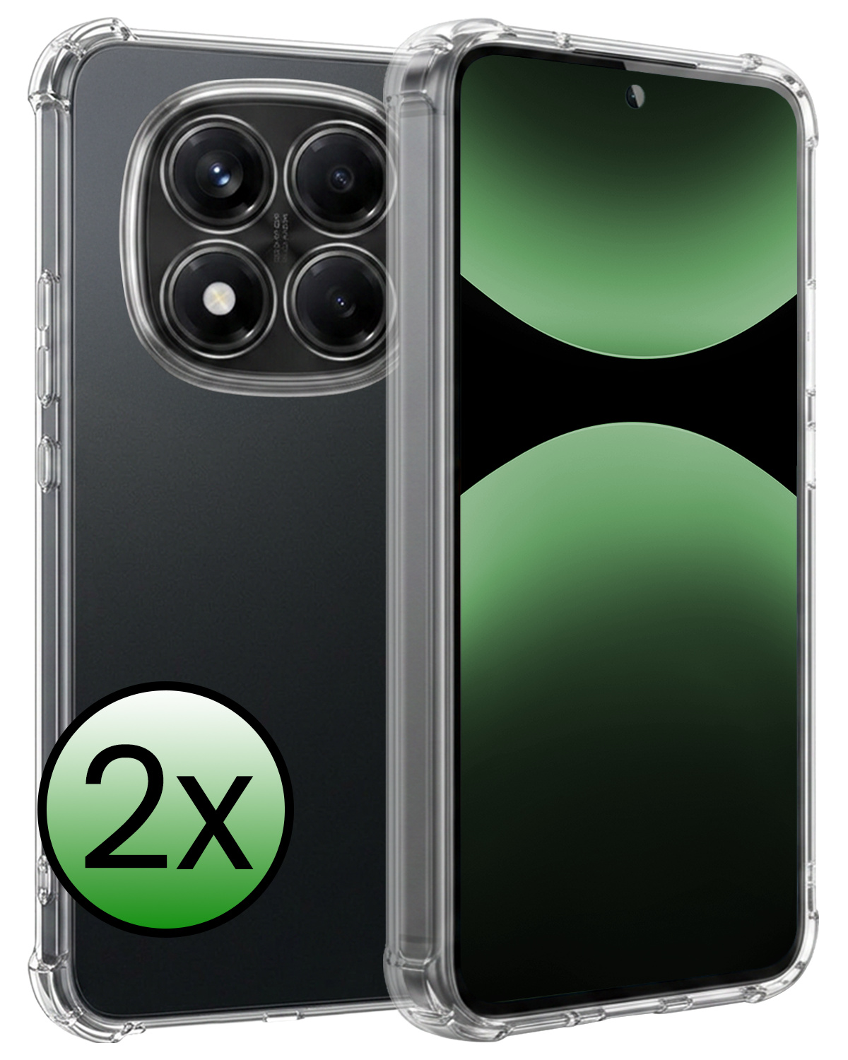 BASEY. BASEY. Xiaomi Redmi Note 14 Pro 5G Hoesje Shockproof - Transparant - 2 PACK