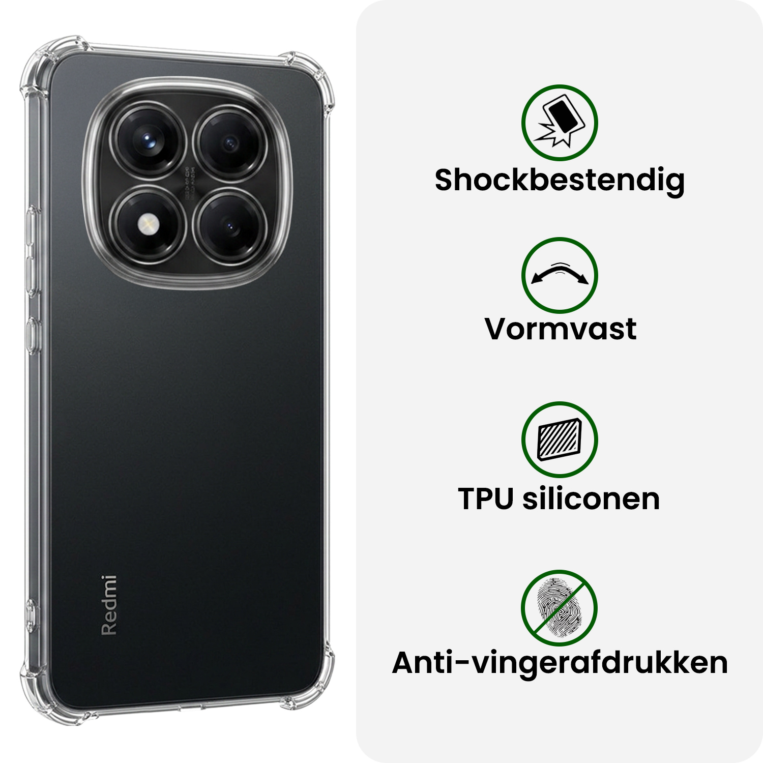 BASEY. BASEY. Xiaomi Redmi Note 14 Pro 5G Hoesje Shockproof Met Screenprotector