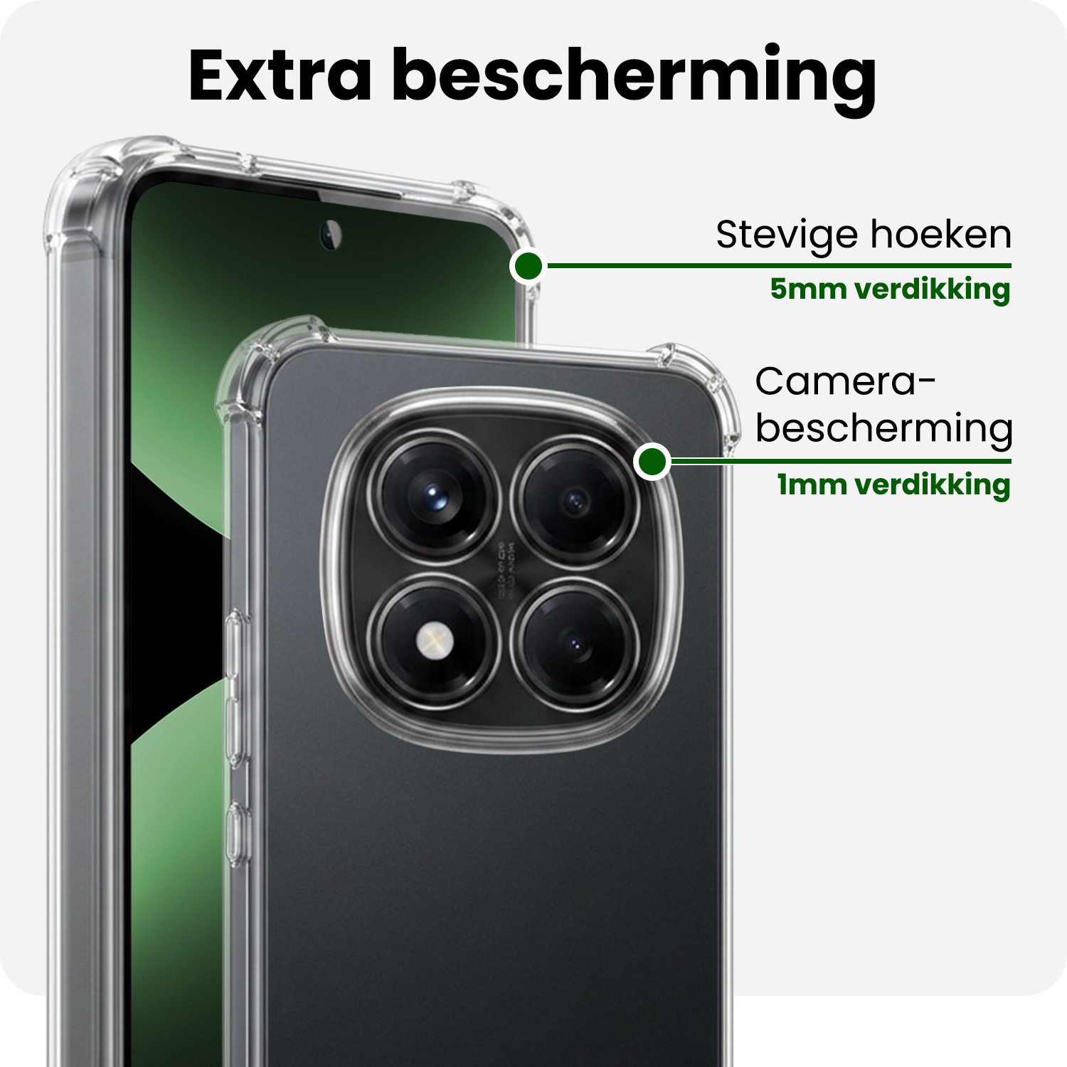 BASEY. BASEY. Xiaomi Redmi Note 14 Pro 5G Hoesje Shockproof Met Screenprotector