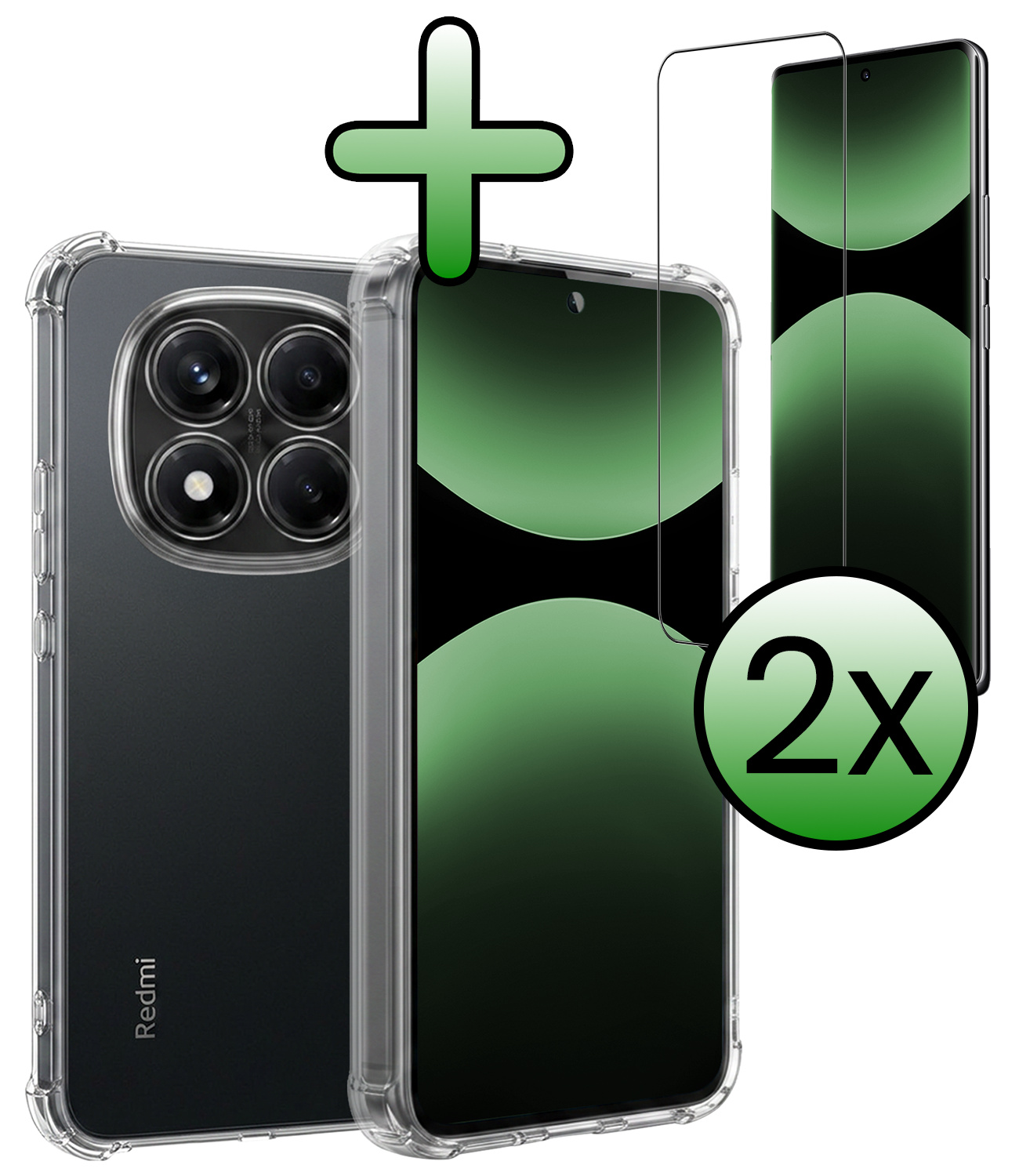 BASEY. BASEY. Xiaomi Redmi Note 14 Pro 5G Hoesje Shockproof Met 2x Screenprotector