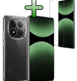 BASEY. BASEY. Xiaomi Redmi Note 14 Pro 5G Hoesje Siliconen Met Screenprotector - Transparant