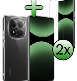 BASEY. BASEY. Xiaomi Redmi Note 14 Pro 5G Hoesje Siliconen Met 2x Screenprotector - Transparant
