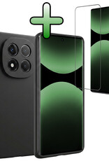 BASEY. BASEY. Xiaomi Redmi Note 14 Pro 5G Hoesje Siliconen Met Screenprotector - Zwart