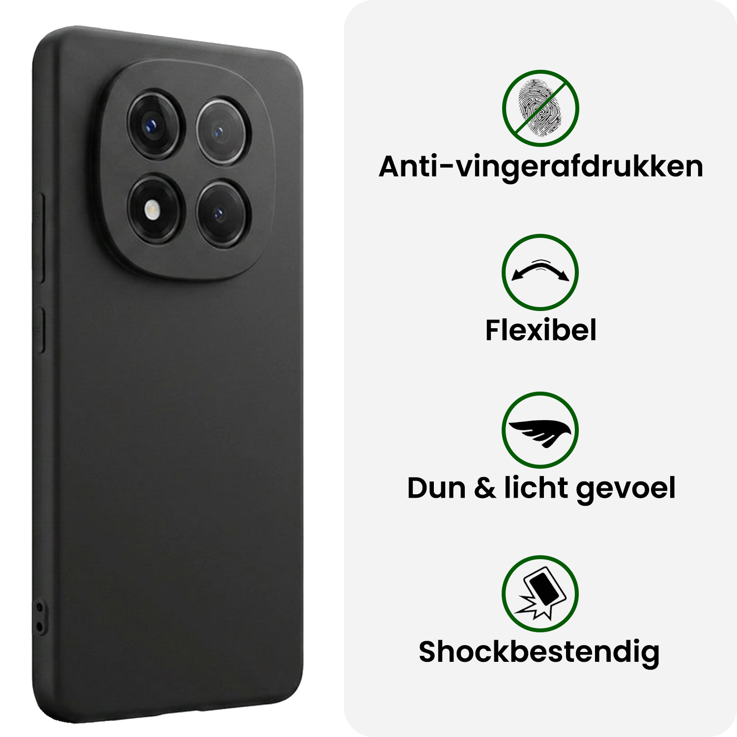 BASEY. BASEY. Xiaomi Redmi Note 14 Pro 5G Hoesje Siliconen Met Screenprotector - Zwart