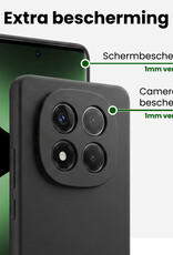 BASEY. BASEY. Xiaomi Redmi Note 14 Pro 5G Hoesje Siliconen Met Screenprotector - Zwart